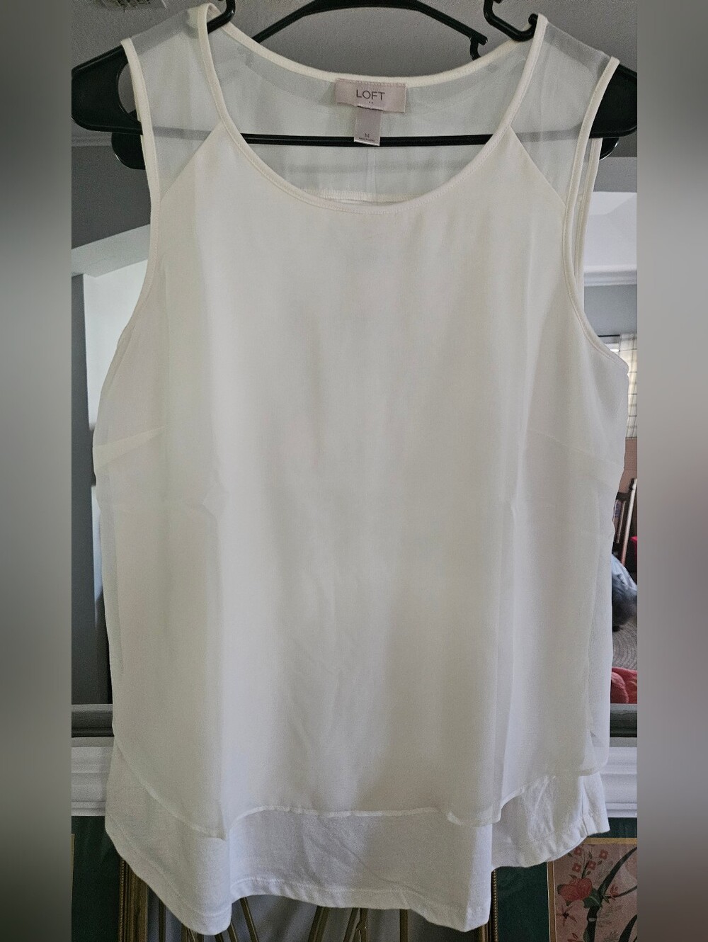 LOFT NWT Mixed Media Sleeveless Shell Tank | Size Medium